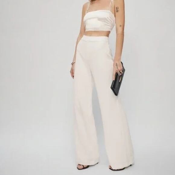 Reformation Pants - Reformation Pants Womens 6 Faye Lined Wide Leg High Rise Ivory